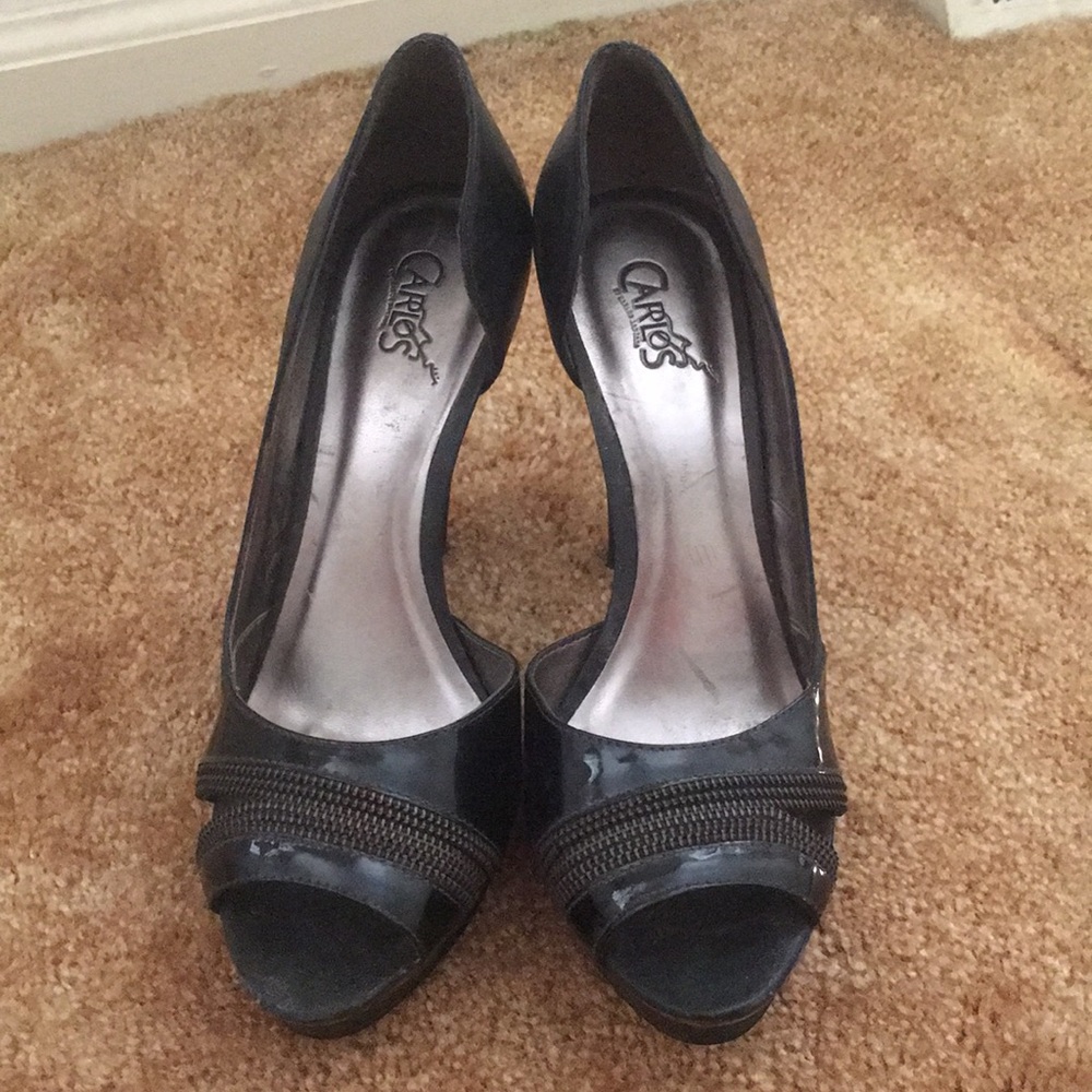 Carlos by Carlos Santana black peep toe heels